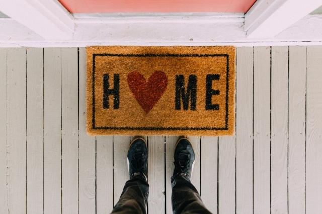 Welcome mat saying home